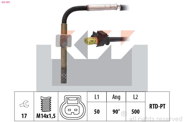 czujnik, temperatura spalin KW 422 081