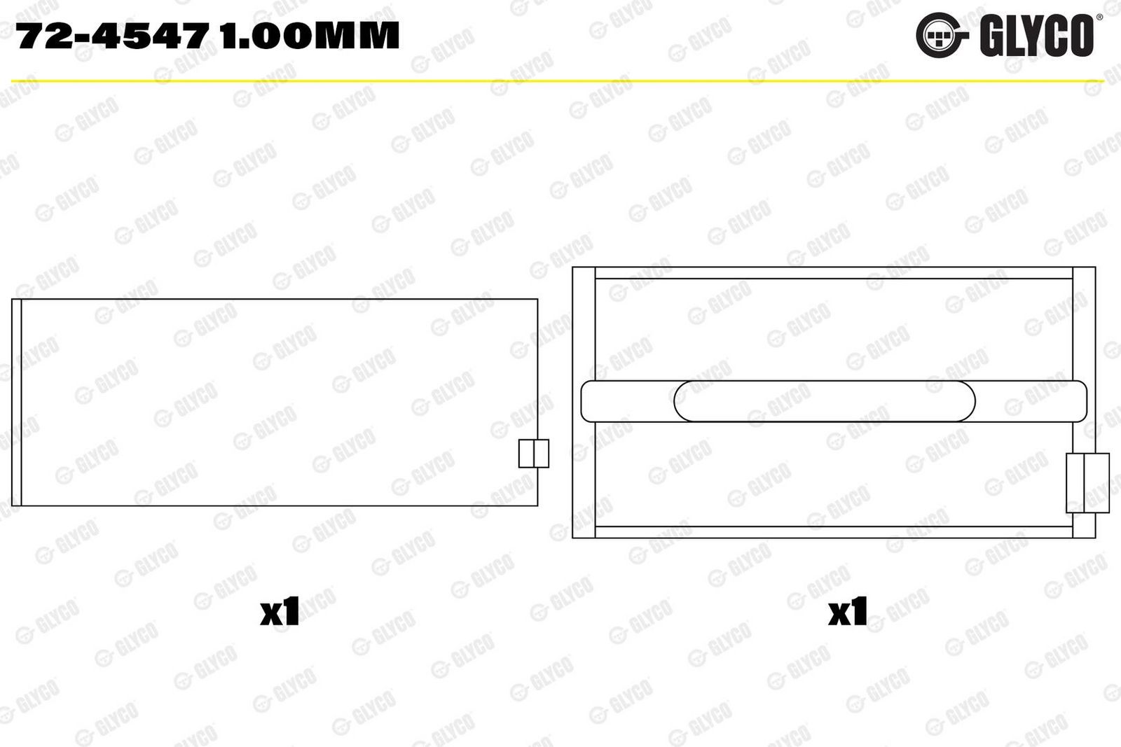 Cuzinet arbore cotit GLYCO 72-4547 1.00mm