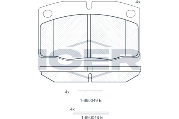 Zestaw klocków hamulcowych, hamulce tarczowe ICER 180454-073