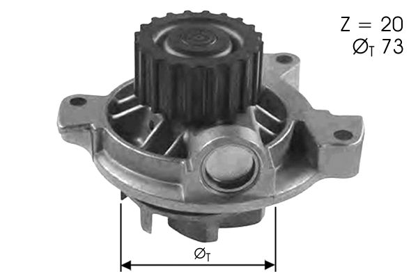 Pompe à eau, refroidissement du moteur