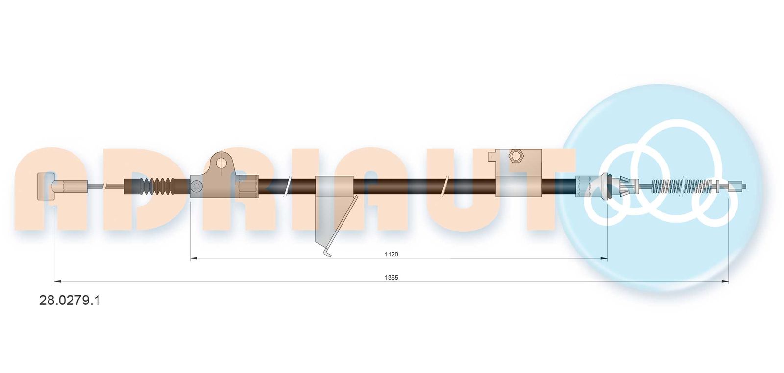 Cablu, frana de parcare ADRIAUTO 28.0279.1