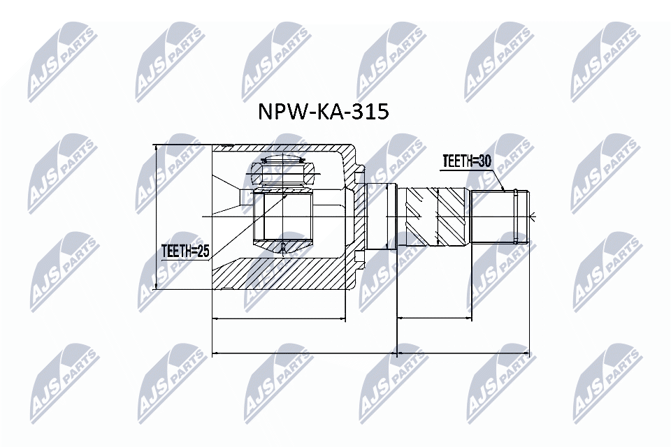 Zestaw przegubu, wał napędowy NTY NPW-KA-315