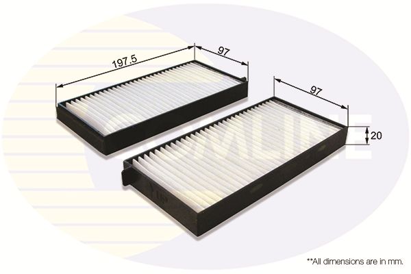 Filtr, wentylacja przestrzeni pasażerskiej COMLINE EKF396-2