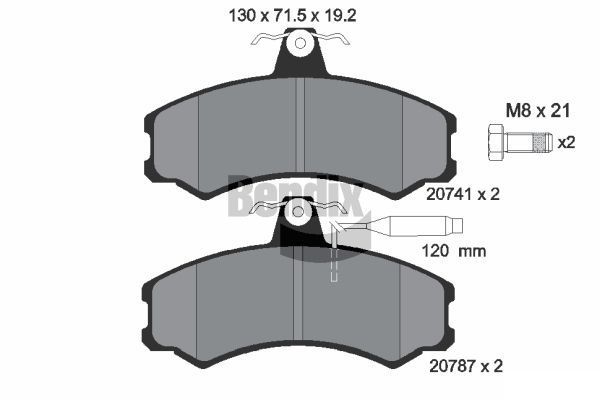 Kit de plaquettes de frein, frein à disque