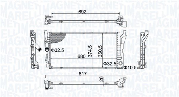 Chladič motora MAGNETI MARELLI 350213202800