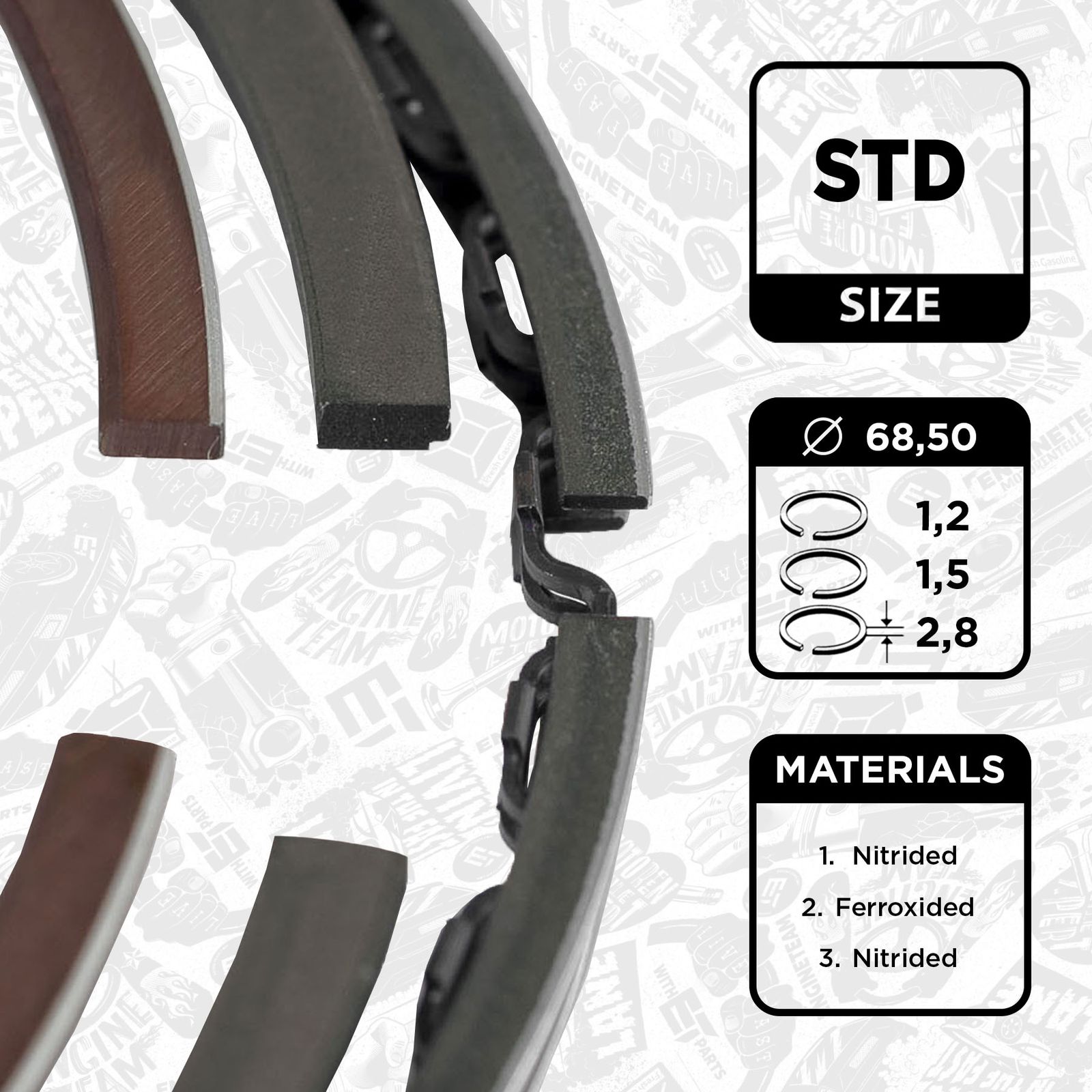 Set segmenti piston ET ENGINETEAM R1001200
