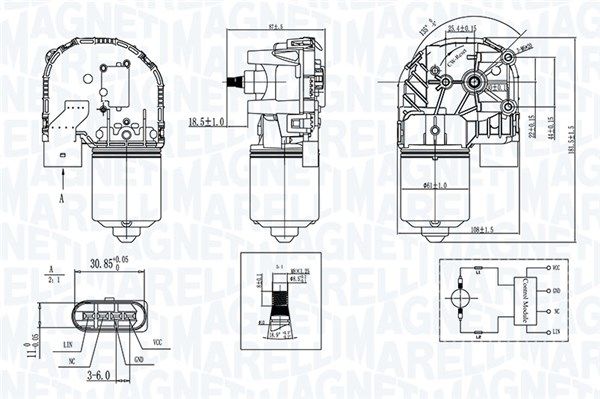 Silnik wycieraczek MAGNETI MARELLI 064376200010
