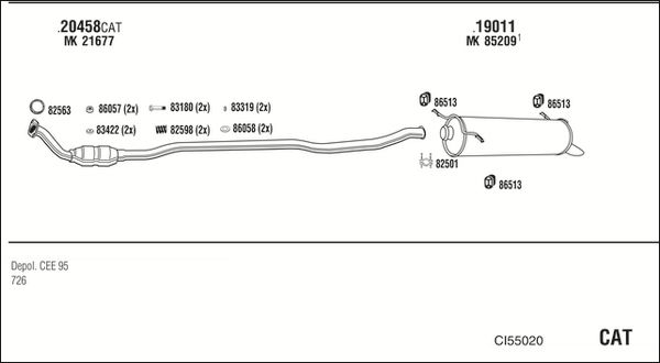 Układ wydechowy WALKER CI55020