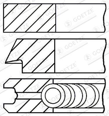 Set segmenti piston GOETZE ENGINE Goetze Diamond Coated® LKZ-Ring® 08-432200-00