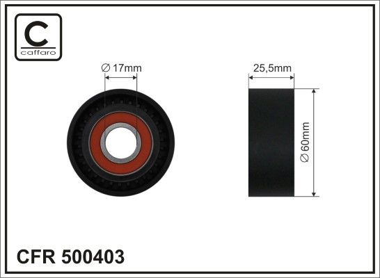 Vratná/vodiaca kladka rebrovaného klinového remeňa CAFFARO 500403
