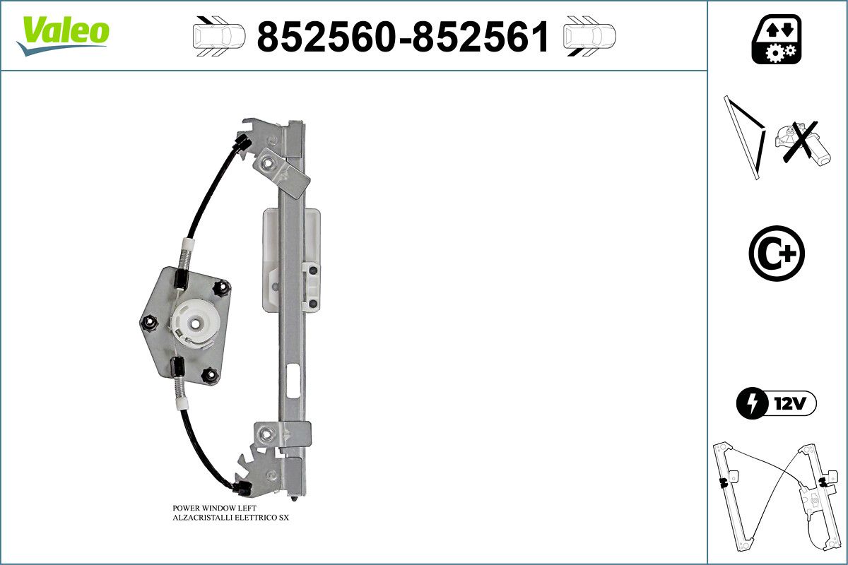 Mecanism actionare geam VALEO 852560