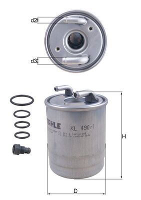 Palivový filter MAHLE KL 490/1D