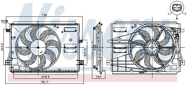 Ventilator, radiator NISSENS 85973