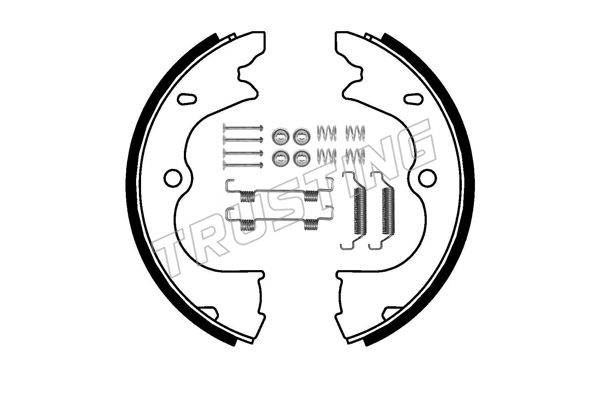 Zestaw szczęk hamulcowych, hamulec postojowy TRUSTING 253.743K