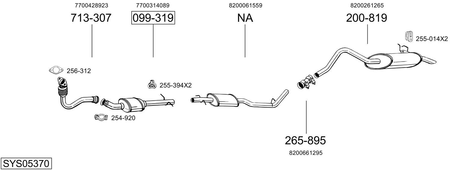 Układ wydechowy BOSAL SYS05370