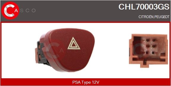 WŁĄCZNIK ŚWIATEŁ AWARYJNYCH CITROEN C2, C3 I/II, JUMPY III/ PEUGEOT EXPERT III OE PSA 6554L8