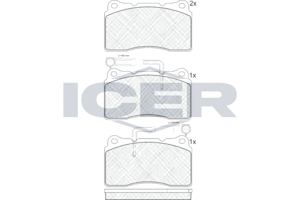 Zestaw klocków hamulcowych, hamulce tarczowe ICER 181279