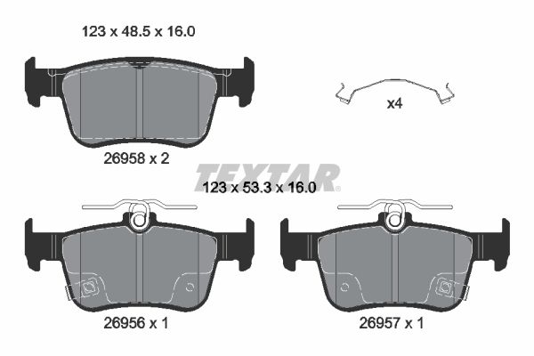 set placute frana,frana disc TEXTAR 2695801
