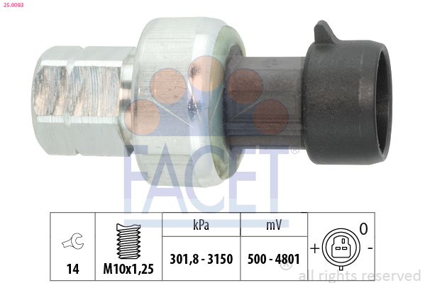 Przełącznik ciśnieniowy, klimatyzacja FACET 25.0093