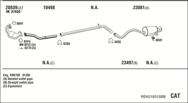 Układ wydechowy WALKER REK018315BB