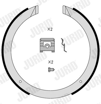 Zestaw szczęk hamulcowych, hamulec postojowy JURID 362592J