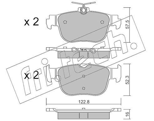 Zestaw klocków hamulcowych, hamulce tarczowe FRI.TECH. 1281.0