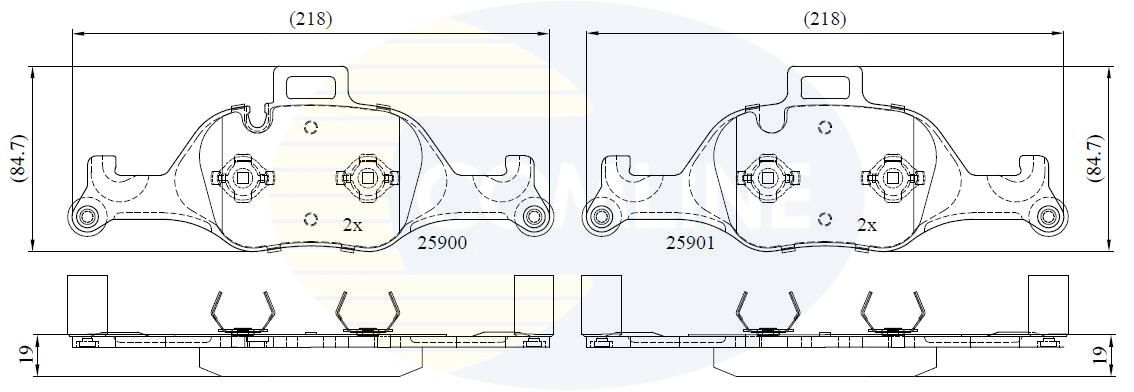 Zestaw klocków hamulcowych, hamulce tarczowe COMLINE CBP02363