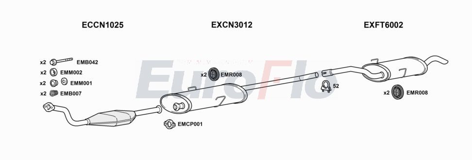 Układ wydechowy EUROFLO CNDIS19D7008A00