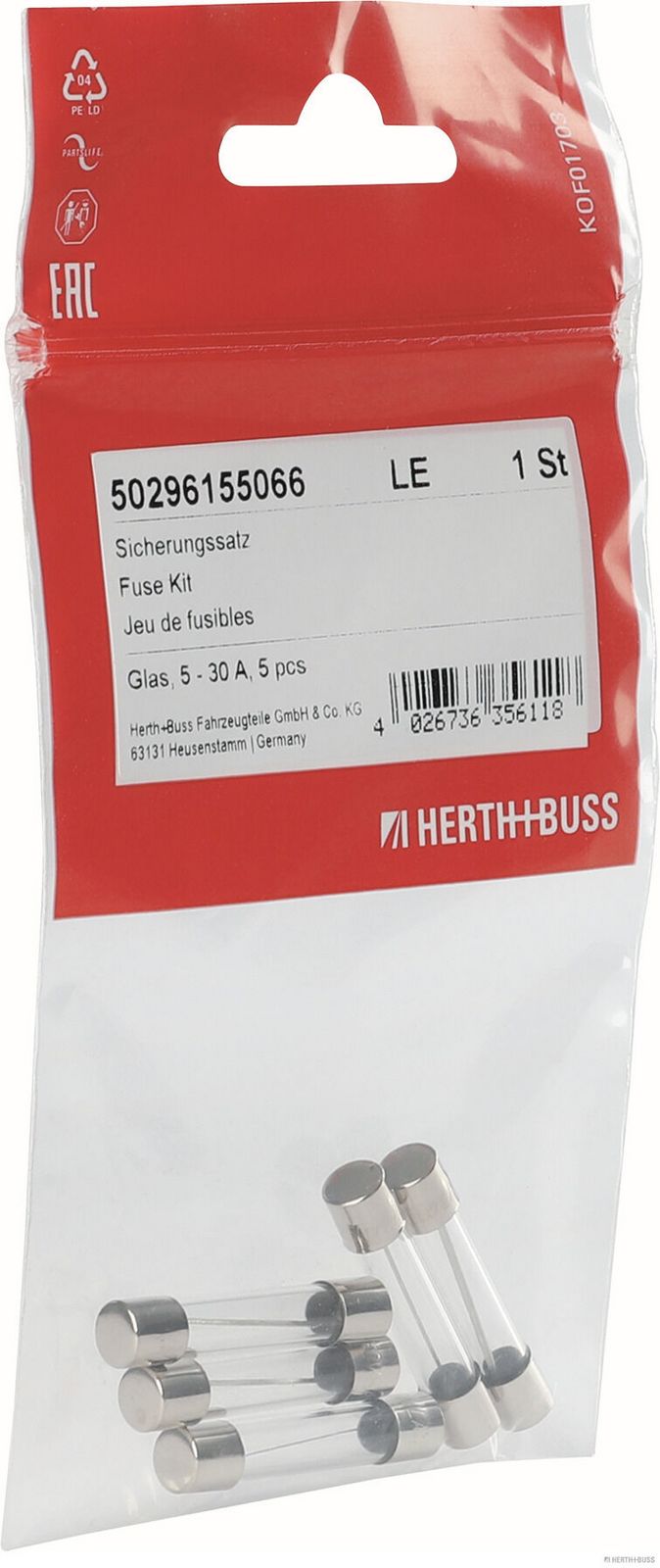 Levně Sada pojistek HERTH+BUSS ELPARTS 50296155066