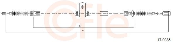 Cablu, frana de parcare COFLE 17.0385