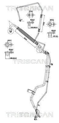 Varibelttrycksledning, klimatanläggning TRISCAN 9010 28090 för PEUGEOT
