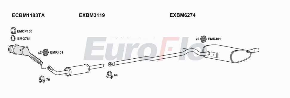 Układ wydechowy EUROFLO MIHAT151003B