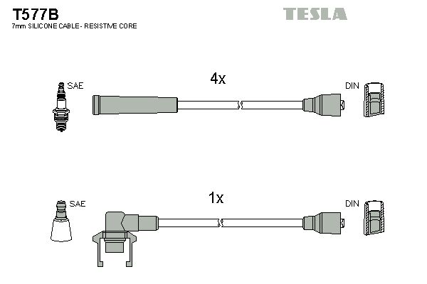 Zestaw przewodów zapłonowych TESLA T577B