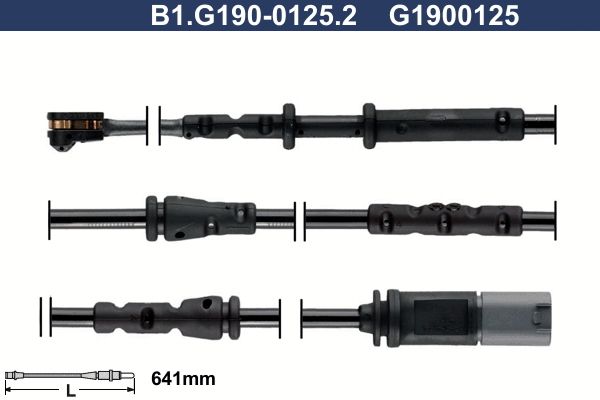 Styk ostrzegawczy, zużycie okładzin hamulcowych GALFER B1.G190-0125.2