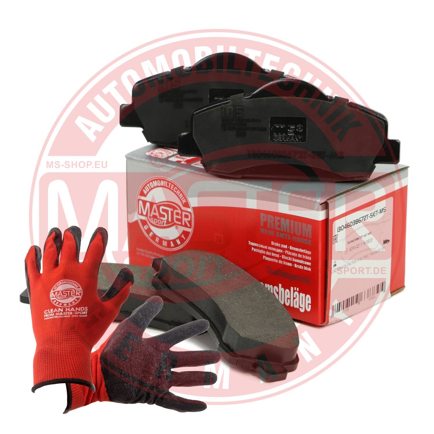 Zestaw klocków hamulcowych, hamulce tarczowe MASTER-SPORT GERMANY 13046038672T-SET-MSP