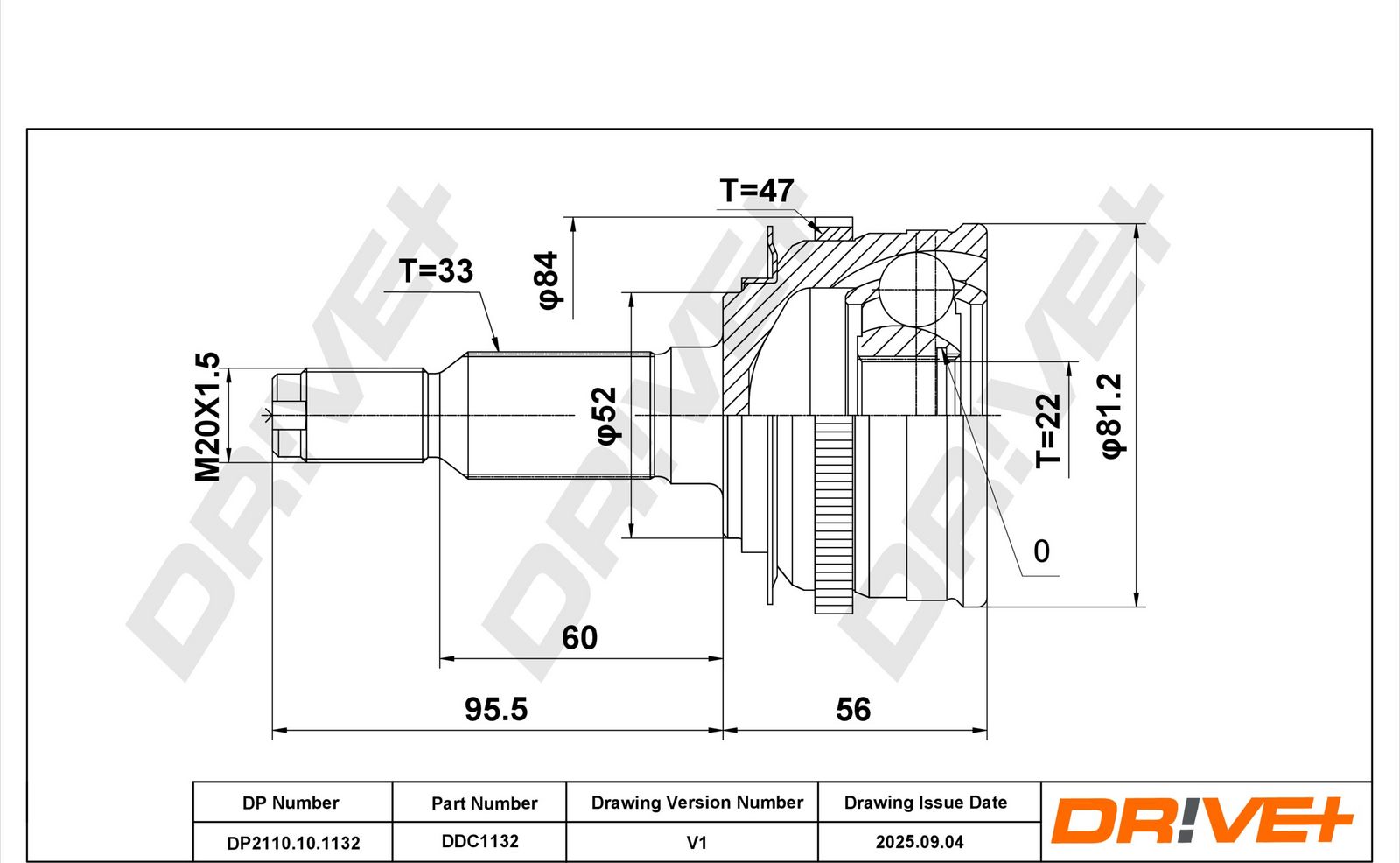 Шарнирный комплект, приводной вал
