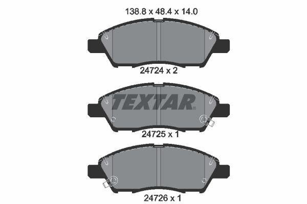 Sada brzdových platničiek kotúčovej brzdy TEXTAR 2472401