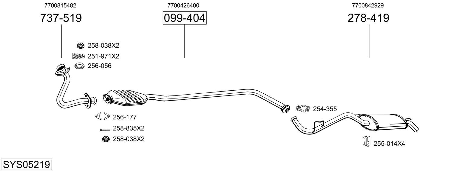 Układ wydechowy BOSAL SYS05219
