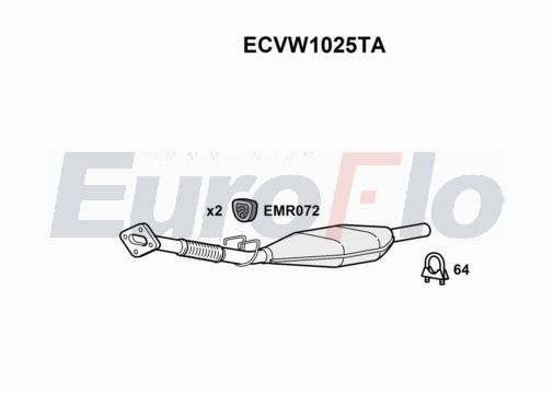 Katalizator EUROFLO ECVW1025TA