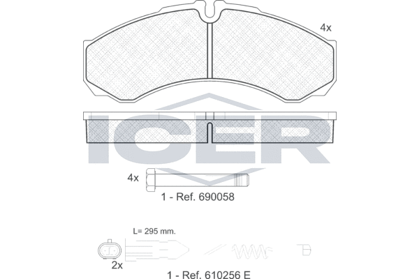 Zestaw klocków hamulcowych, hamulce tarczowe ICER 141208-200