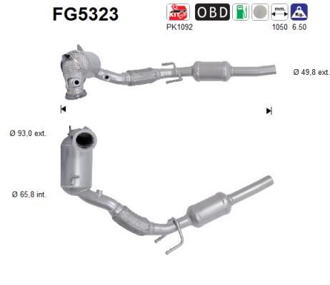 Filtr sadzy / filtr cząstek stałych, układ wydechowy AS 5Q0254505SX