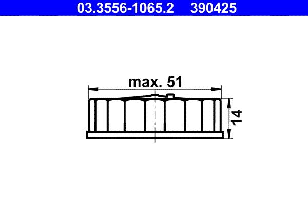 Uzávěr, nádrž brzdové kapaliny ATE 03.3556-1065.2