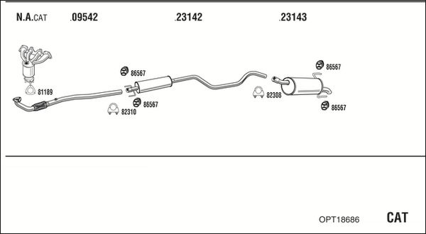 Układ wydechowy WALKER OPT18686