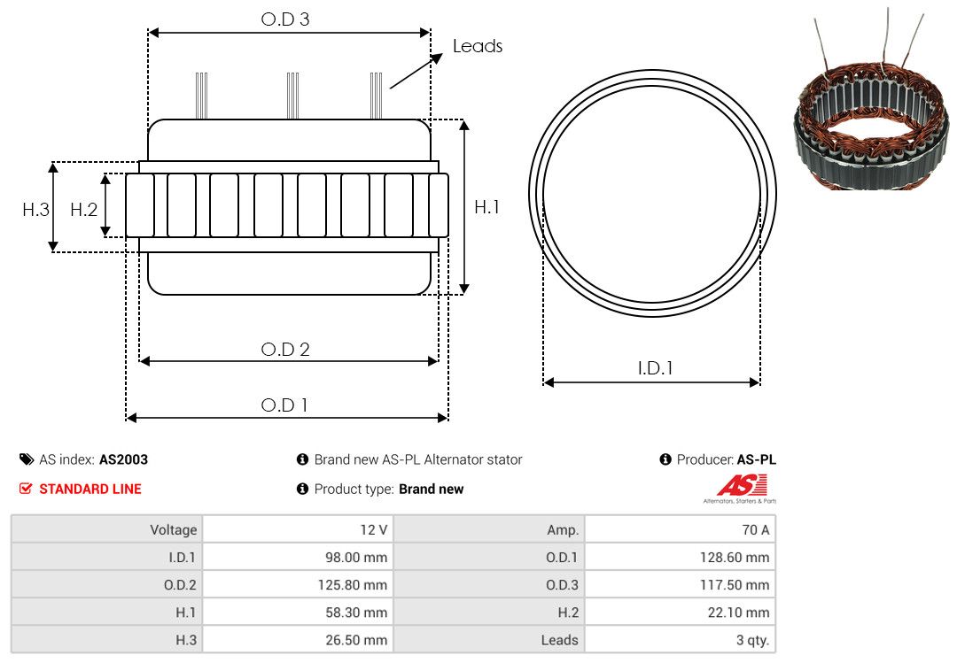 Levně Stator, generátor AS-PL AS2003