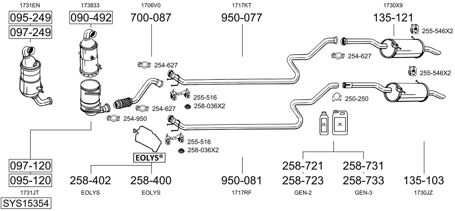 Układ wydechowy BOSAL SYS15354