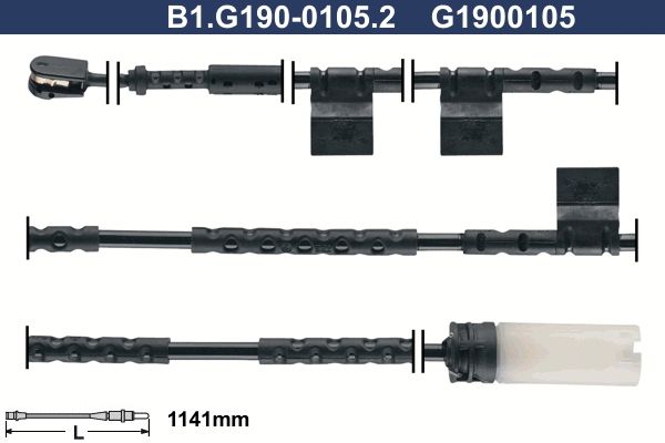 Styk ostrzegawczy, zużycie okładzin hamulcowych GALFER B1.G190-0105.2