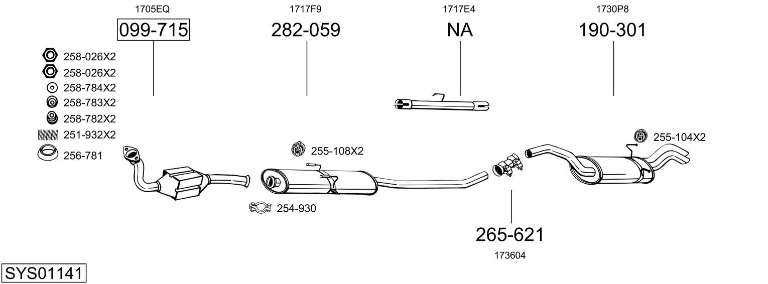 Układ wydechowy BOSAL SYS01141