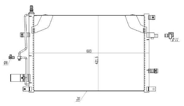 Condensator, climatizare MTR 13054426