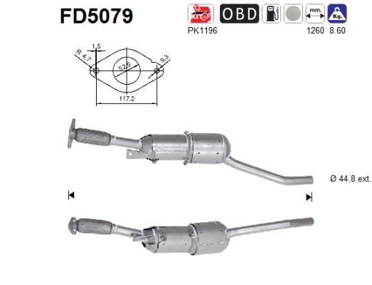 Filtr sadzy / filtr cząstek stałych, układ wydechowy AS FD5079