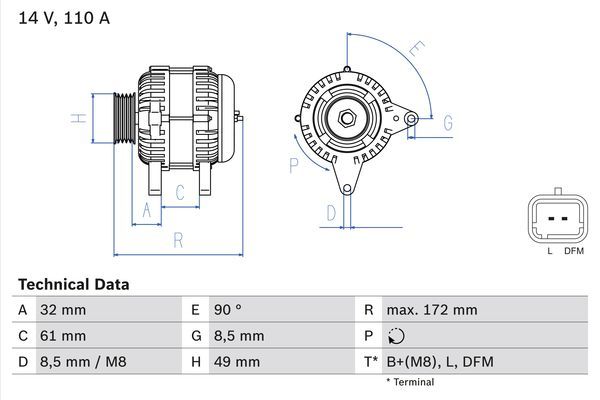 Alternator BOSCH 0 986 080 330